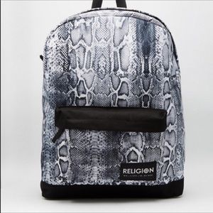 ASOS snake print religion backpack